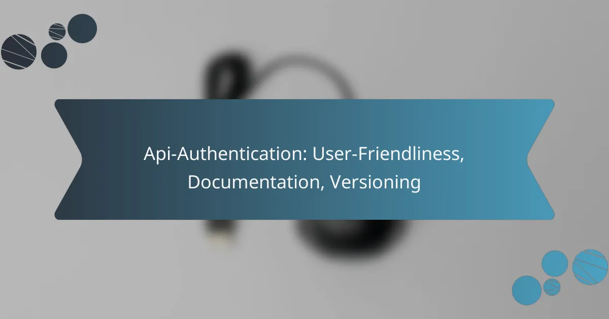 Api-Authentication: User-Friendliness, Documentation, Versioning