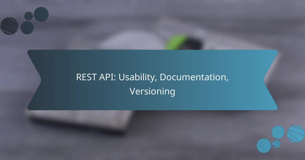 REST API: Usability, Documentation, Versioning