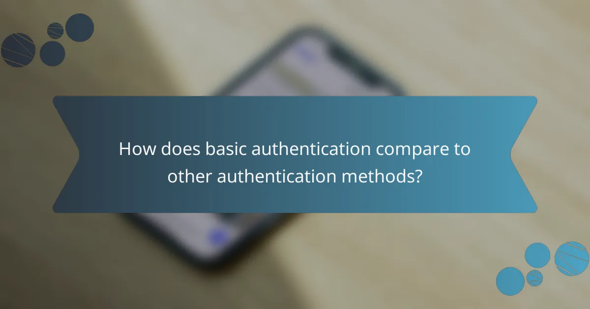 How does basic authentication compare to other authentication methods?