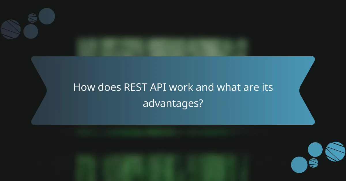 How does REST API work and what are its advantages?