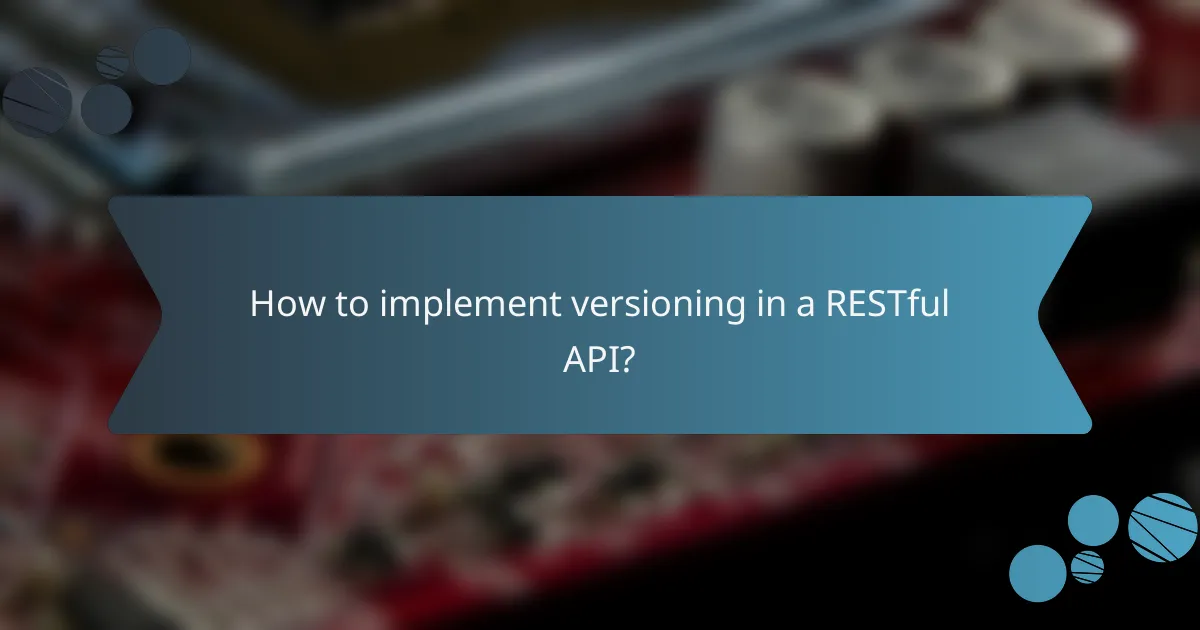 How to implement versioning in a RESTful API?