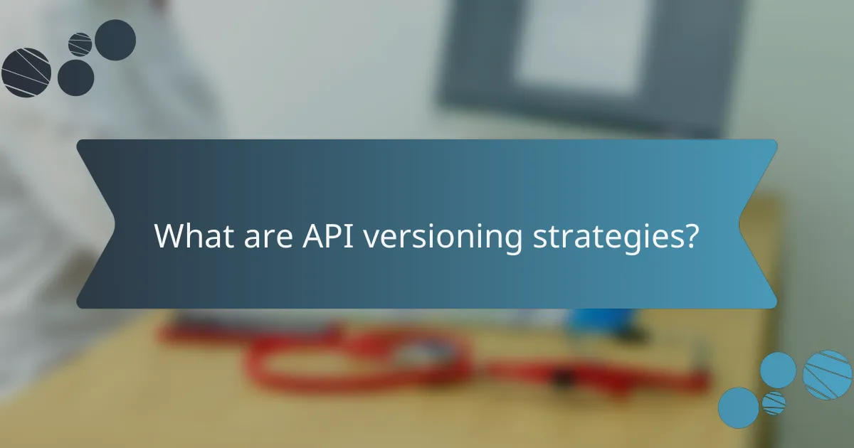 What are API versioning strategies?