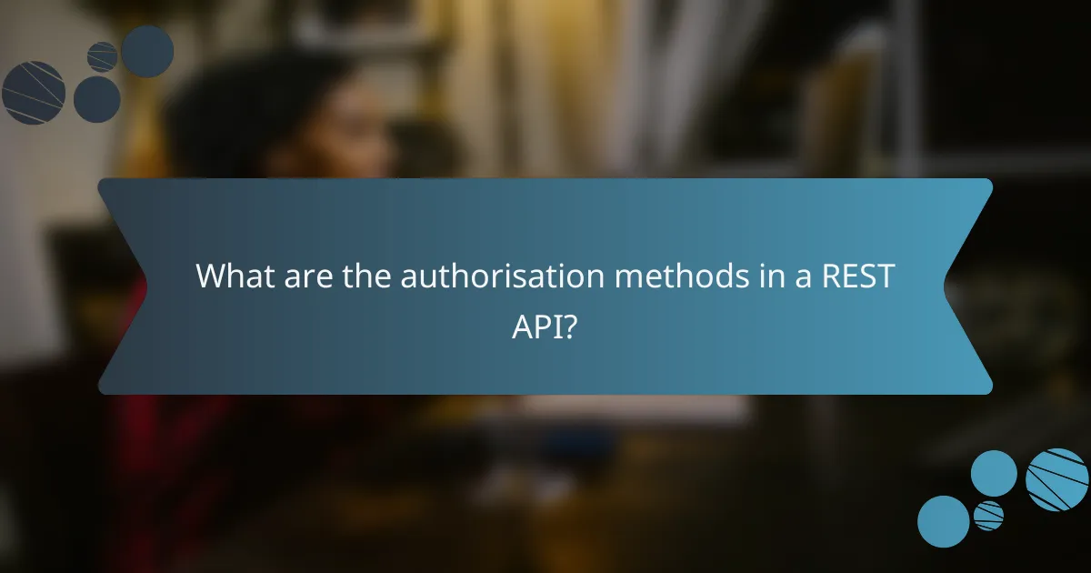 What are the authorisation methods in a REST API?